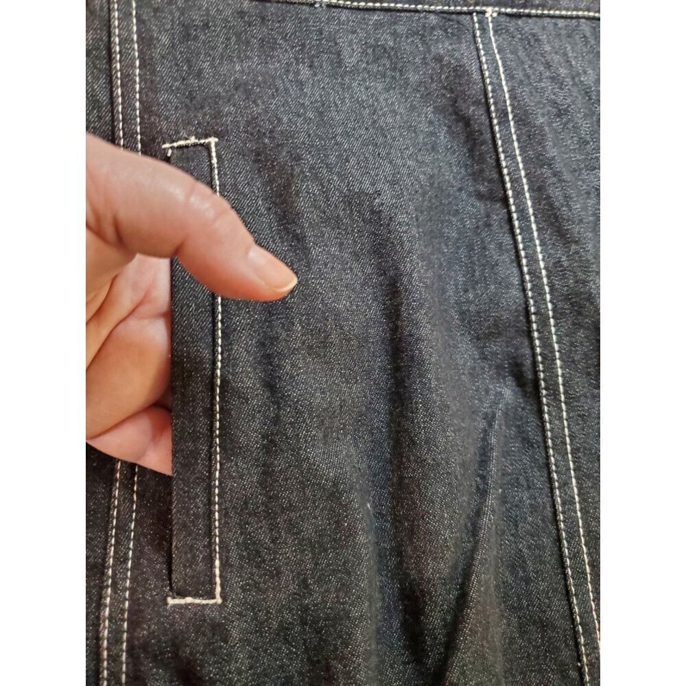 NWT Terry Lewis Plus Size 3XL A-Line Denim Jean Skirt Midi Dark Seamed Slimming - Picture 3 of 14